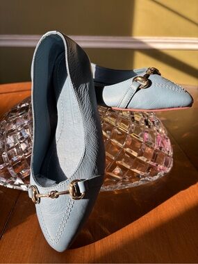 Ladies Leather Shoes. 
Luxury, Quality, Comfort. 
Beautiful Blue.
From Spain.